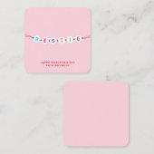 かわいい友情ブレスレットピンクバレンタイン エンクロージャーカード (正面/裏面)