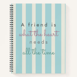 かわいい友情引用文ブルータイポグラフィ書 ノートブック