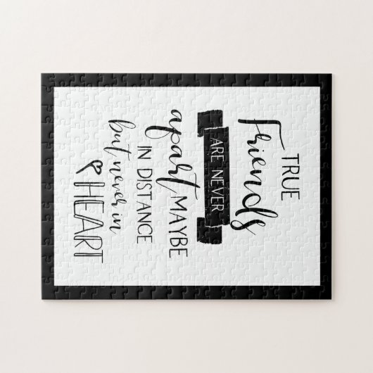 かわいい友情引用文社会的距離ハート ジグソーパズル (横)