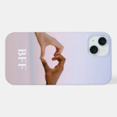 かわいい友情BFFの写真 iPhoneケース (裏面横)