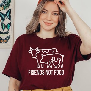 かわいい友達ではない食べ物、ビーガン、ベジタリアン、植物 Tシャツ