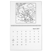 かわいい友達ぬりえカレンダー カレンダー (3月 2027)
