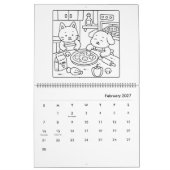 かわいい友達ぬりえカレンダー カレンダー (2月 2027)