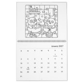 かわいい友達ぬりえカレンダー カレンダー (1月 2027)