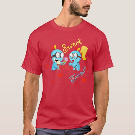 かわいい友達 楽しい Tシャツ (正面)