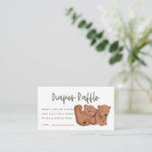 かわいい双子のクマ 赤ちゃんのお祝い おむつくじチケット エンクロージャーカード (スタンド正面)