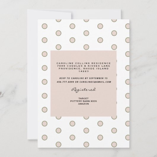 かわいい双子の女の子のベビーシャワー招待状 招待状 (裏面)