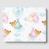 かわいい双子の女の子の男の子テディベアーツインベビーシャワー ゲストブック (裏面)