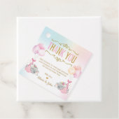 かわいい双子の女の子ゾウの赤ちゃんシャワーありがとう フェイバータグ (インサイチュ)