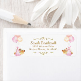 かわいい双子の女の子テディはベビーシャワーラベル ラベル