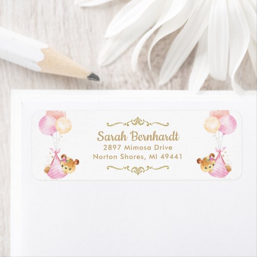 かわいい双子の女の子テディはベビーシャワーラベル ラベル (インサイチュ)