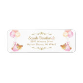 かわいい双子の女の子テディはベビーシャワーラベル ラベル (正面)