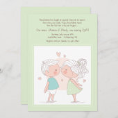 かわいい双子の招待状 招待状 (正面/裏面)