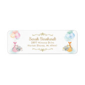 かわいい双子の男の子の女の子の象の赤ちゃんシャワーアドレス ラベル (正面)