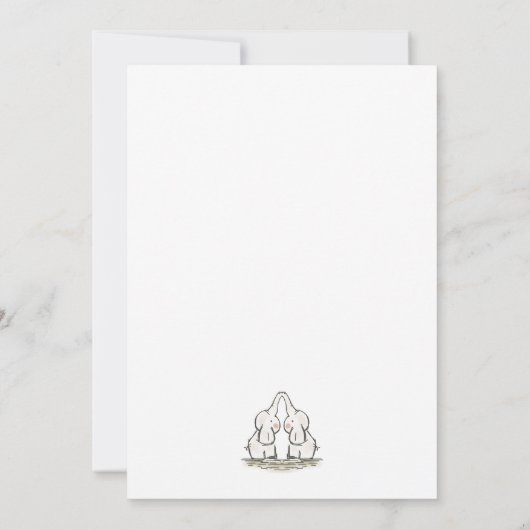 かわいい双子の象の赤ちゃんシャワー（郵便） 招待状 (裏面)