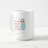かわいい双子の赤ちゃんブリトー発表イラスト コーヒーマグカップ (正面左)