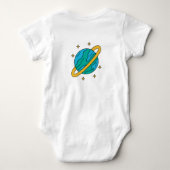 かわいい双子エイリアンの宇宙ベビー服 ベビーボディスーツ (裏面)