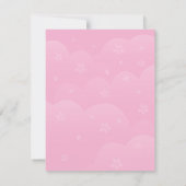 かわいい双子ベビーガールバニーをテーマにした赤ちゃんシャワー 招待状 (裏面)