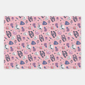 かわいい反バレンタインデーかわいいハートバラパターン ラッピングペーパーシート (正面3)