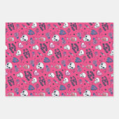 かわいい反バレンタインデーかわいいハートバラパターン ラッピングペーパーシート (正面2)
