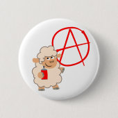 かわいい反抗的な漫画のヒツジのボタン 缶バッジ (正面)