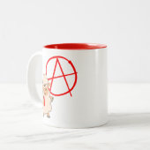 かわいい反抗的な漫画の羊 ツートーンマグカップ (正面左)