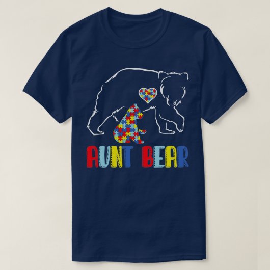 かわいい叔母さんによる自閉症意識 Tシャツ (デザイン正面)