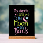 かわいい叔母さん愛ムーンバックユニセックス子供部屋 アクリルサイン (ニュートラル)