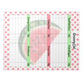 かわいい口の水やりのスイカの食料品一覧 ノートパッド (正面)