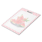 かわいい口の水やりのスイカショッピングリスト ノートパッド (アングル)