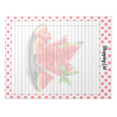 かわいい口の水やりのスイカショッピングリスト ノートパッド (正面)