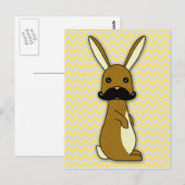 かわいい口ひげバニー漫画 ポストカード (正面/裏面)