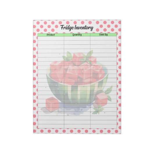 かわいい口散水スイカ冷蔵庫在庫李 ノートパッド (回転)