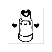 かわいい口紅ハート ラバースタンプ (インプリント)