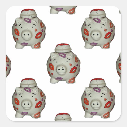 かわいい口紅ピグ スクエアシール (正面)