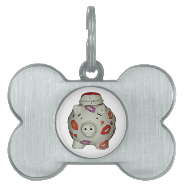 かわいい口紅ピグ ペットネームタグ (正面)