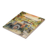 かわいい古いカントリートラクター タイル (側面)