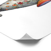 かわいい古いプロペラ飛行機の子どもの芸術 ポスター (角)