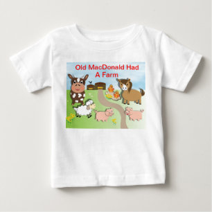 かわいい古いマクドナルドがファームテーマ ベビーTシャツ
