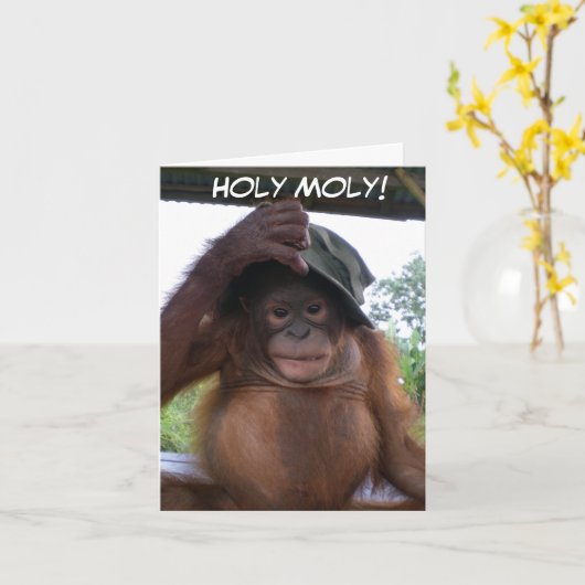 かわいい古い誕生日の動物を聖母に カード (黄色い花)