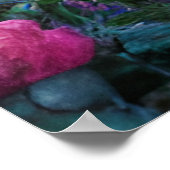 かわいい古さびたコンビのファンと花1970sポスター ポスター (角)