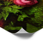 かわいい古さびたコンビのファンと花1970s青3 ポスター (角)