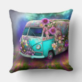 かわいい古さびたCombiファン花の湖1970sヒッピー クッション (裏面)