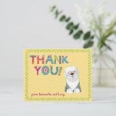 かわいい古英語Sheepdogおもしろいフローラ    サンキューカード (スタンド正面)