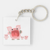 かわいい叫び声の漫画ピッグアクリルキーチェーン キーホルダー (裏面)
