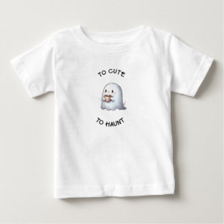 かわいい可愛いお化けのコーヒー水彩絵 ベビーTシャツ
