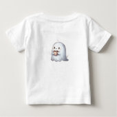 かわいい可愛いお化けのコーヒー水彩絵 ベビーTシャツ (裏面)