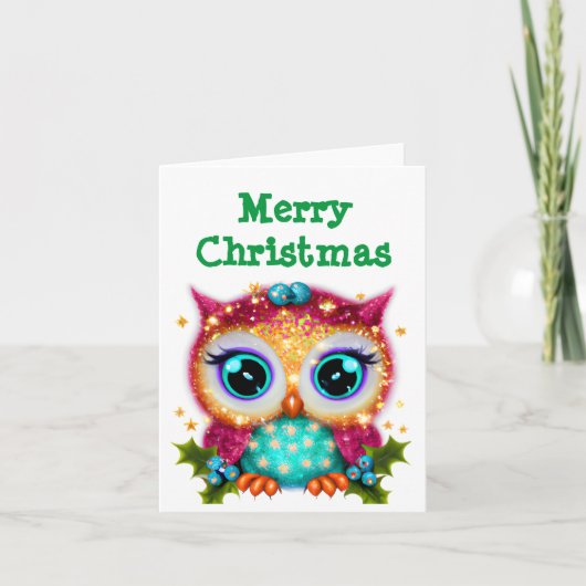 かわいい可愛いかわいいベビーフクロウ シーズンカード (正面)