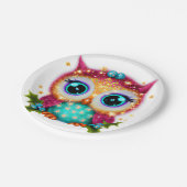 かわいい可愛いかわいいベビーフクロウ ペーパープレート (アングル)