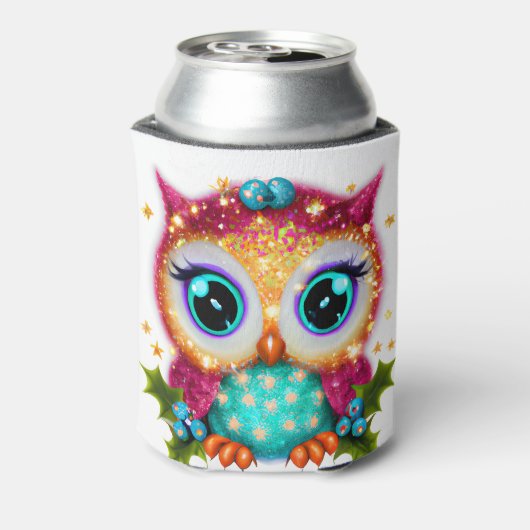 かわいい可愛いかわいいベビーフクロウ 缶クーラー (缶裏面)